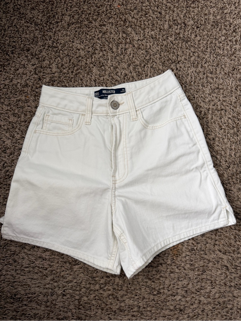 Hollister High-Waist White Denim Shorts